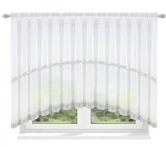 Dekorační krátká záclona se zirkony s řasící páskou FRANCOISE bílá 300x150 cm MyBestHome