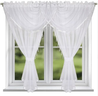 Dekorační krátká záclona s řasící páskou SULIKA bílá 400x160 cm MyBestHome