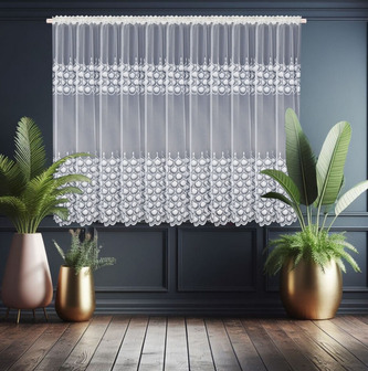 Dekorační krátká vzorovaná záclona s řasící páskou AMANDA vzor 7061 - 400x150 cm MyBestHome