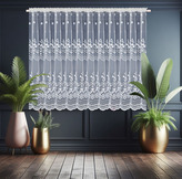 Dekorační krátká vzorovaná záclona s řasící páskou AMANDA vzor 7047 - 400x150 cm MyBestHome