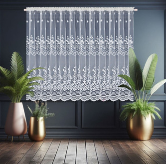 Dekorační krátká vzorovaná záclona s řasící páskou AMANDA vzor 7047 - 400x150 cm MyBestHome