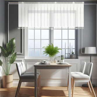 Dekorační krátká záclona se zirkony s řasící páskou BRITANY bílá 200x90 cm MyBestHome