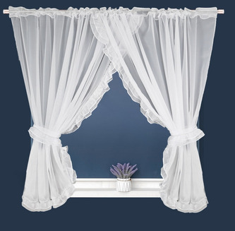 Dekorační krátká záclona s volánky s řasící páskou URSULA bílá 400x160 cm MyBestHome