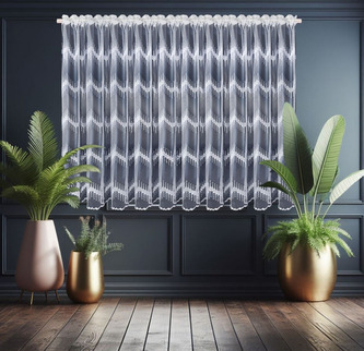 Dekorační krátká vzorovaná záclona s řasící páskou AMANDA vzor 5406 - 400x150 cm MyBestHome