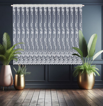 Dekorační krátká vzorovaná záclona s řasící páskou AMANDA vzor 6067 - 400x150 cm MyBestHome