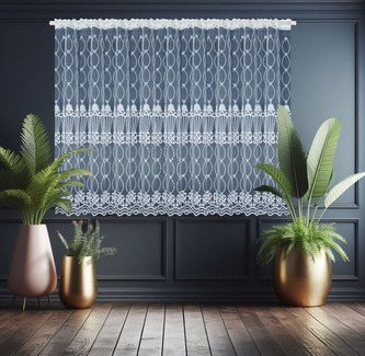 Dekorační krátká vzorovaná záclona s řasící páskou AMANDA vzor 7045 - 400x150 cm MyBestHome