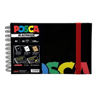 Posca černý skicák A5 -  mix 3 barev papíru