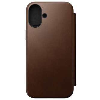 Nomad Modern Leather Folio, brown - iPhone 16 Plus