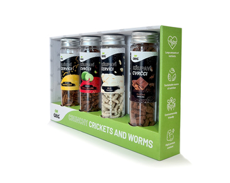 Dárkové balení zkumavek s jedlým hmyzem