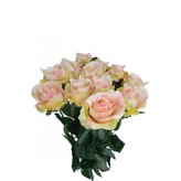 Růže zeleno-růžová, 12 ks  AF001/zel.růž.