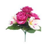 Růže kytice s přízdobou, Barva fuchsiová  H358