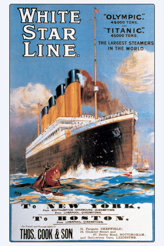 Plakát, Obraz - Titanic White Star Line, 61 × 91.5 cm