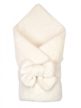 Luxusní oboustranná zavinovačka/deka/podložka se stuhou, smetanová