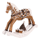 Houpací koník - polyresinová figurka, malá, barva hnědo - bílá.