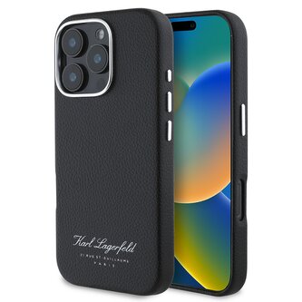 Karl Lagerfeld Grained PU Hotel RSG Zadní Kryt pro iPhone 16 Pro Black Karl Lagerfeld Grained PU Hotel RSG Zadní Kryt pro iPhone 16 Pro Black