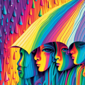 YAZZ Čtvercové puzzle Duha 1023 dílků