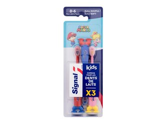 Signal Kids Klasický zubní kartáček Super Mario Extra Soft Toothbrush 3 ks pro děti