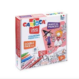 Carioca Omalovánkové puzzle s motivem princezen + 12 fix