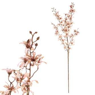 Větev plná drobných kvítků s pozlacením - umělá, barva krémová.