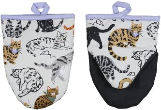 Pár malých kuchyňských rukavic Feline Friends