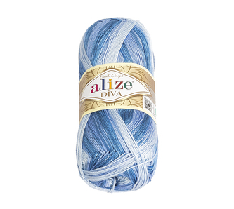 Příze DIVA BATIK - sv.modrá, tm.modrá - 100g / 350 m