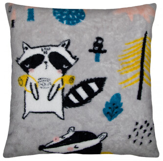 Polštář COOL PETS 40x40cm, motiv mýval, mikrovlákno