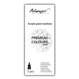 Artmagico akrylový popisovač 5 kusů bílá 0,7 mm | 80135