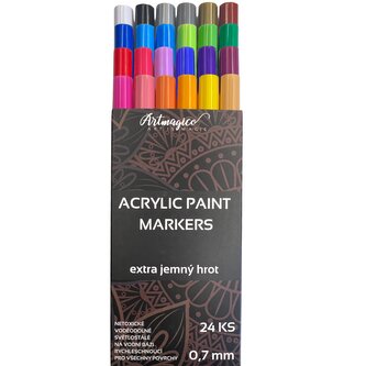 Artmagico akrylový popisovač s Extra jemným hrotem (0,7 mm) 24 ks | 80043