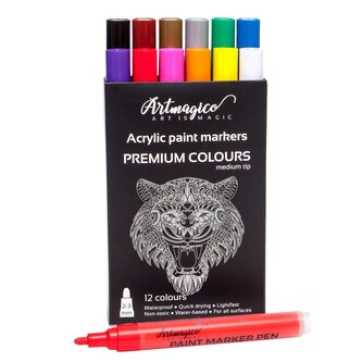 Artmagico akrylový popisovač se středním hrotem (2 mm) 12 ks | 80098