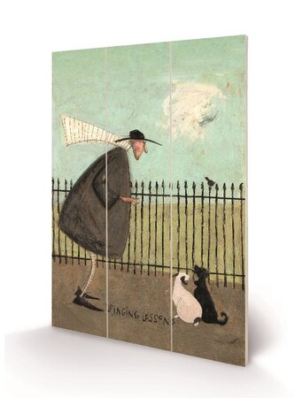 Dřevěný obraz Sam Toft - Singing Lessons, 20 × 29.5 cm