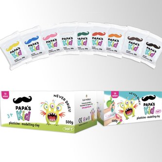 Papa's clay modelovací hmota sada 500 gr 10 barev