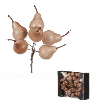 Hrušky na drátku, barva béžová, cena za krabičku (36 ks).