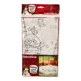 Ubrus plst k vymalování vánoční bílý 240x135 cm