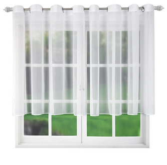 Dekorační krátká záclona s kroužky EDEN bílá 400x120 cm MyBestHome