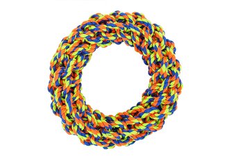 Reedog přetahovadlo kruh žlutý, pletená hračka, 19 cm