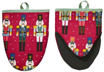 Pár malých kuchyňských rukavic Nutcracker Red