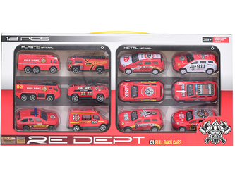 Sada aut požárních 7-8cm 6ks volný chod + 6ks kov na zpětný hod v krabičce