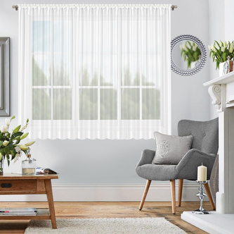 Dekorační krátká voálová záclona s řasící páskou SAMANTA bílá 400x160 cm MyBestHome