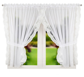 Dekorační krátká záclona DORIANA krajka 6051 bílá 400x155 cm MyBestHome