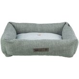 Pelech VIVIANA, obdélníkový s polštářovým okrajem, sametová tkanina, modrošedá - 60 x 50 cm