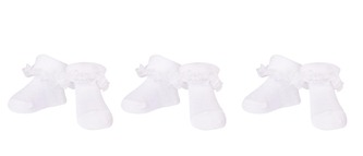 SCORPIO SKA-0119 Skarpety niemowlęce z falbanką na bucik białe 3-6 m