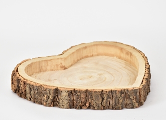Dřevěný tác srdce Paulownia 30x29x4 cm