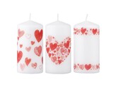 Válec 60x120mm červená srdce mix, svíčka