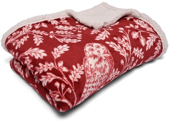 Hřejivá deka Woodland Owls Red