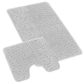 SADA BANY 60x100 + 60x50 cm - s výkrojem - Ornament světle šedá