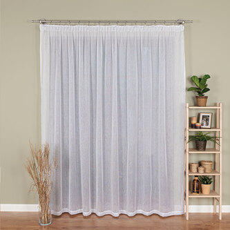 Dekorační dlouhá záclona s řasící páskou s jemným leskem ERICA bílá 300x250 cm MyBestHome