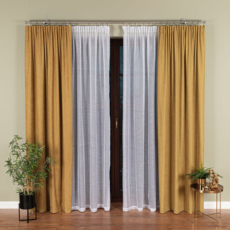 Dekorační dlouhá záclona s řasící páskou s jemným leskem ERICA bílá 140x250 cm (cena za 1 kus) MyBestHome