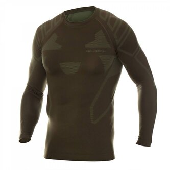 Brubeck - Bluza termoaktywna Ranger Protect - Długi rękaw - Khaki - LS14210 - XL
