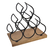 Stojan na víno mango/kov BLACK 28x19x29 cm