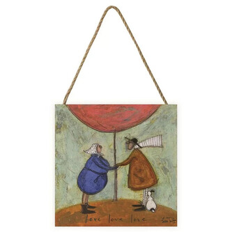 Dřevěný obraz Sam Toft - Love, Love, Love, 20 × 20 cm